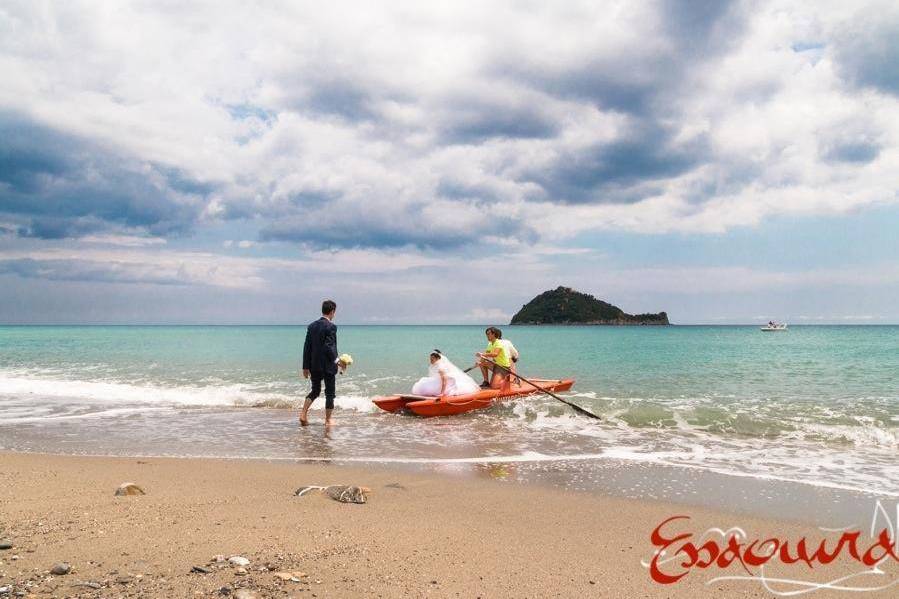 Torta nuziale-spiaggia