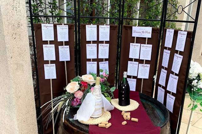 Tableau de mariage tema vino