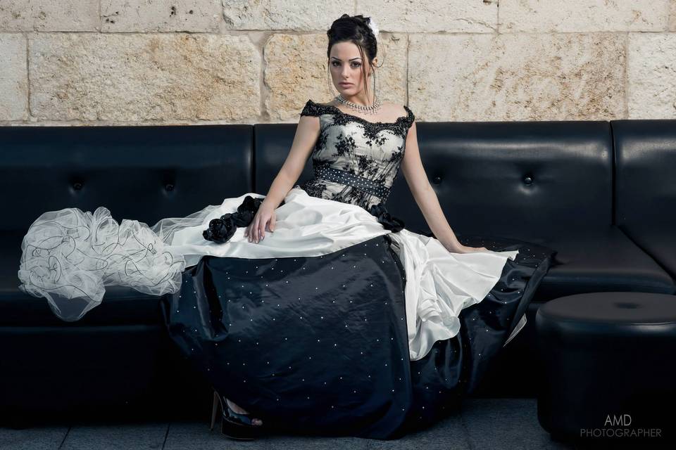 Abito sposa nero swarovsky