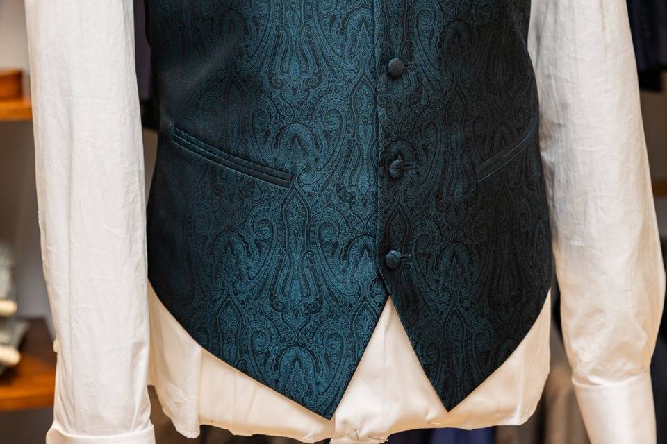Detail_Gilet Blu Petrolio