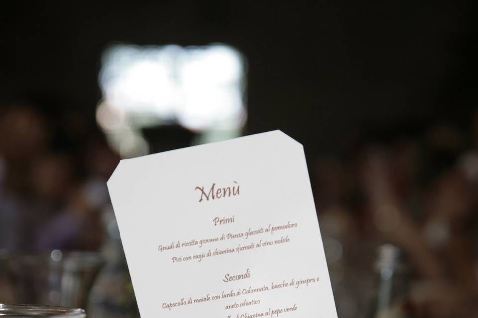 Menu e centrotavola country