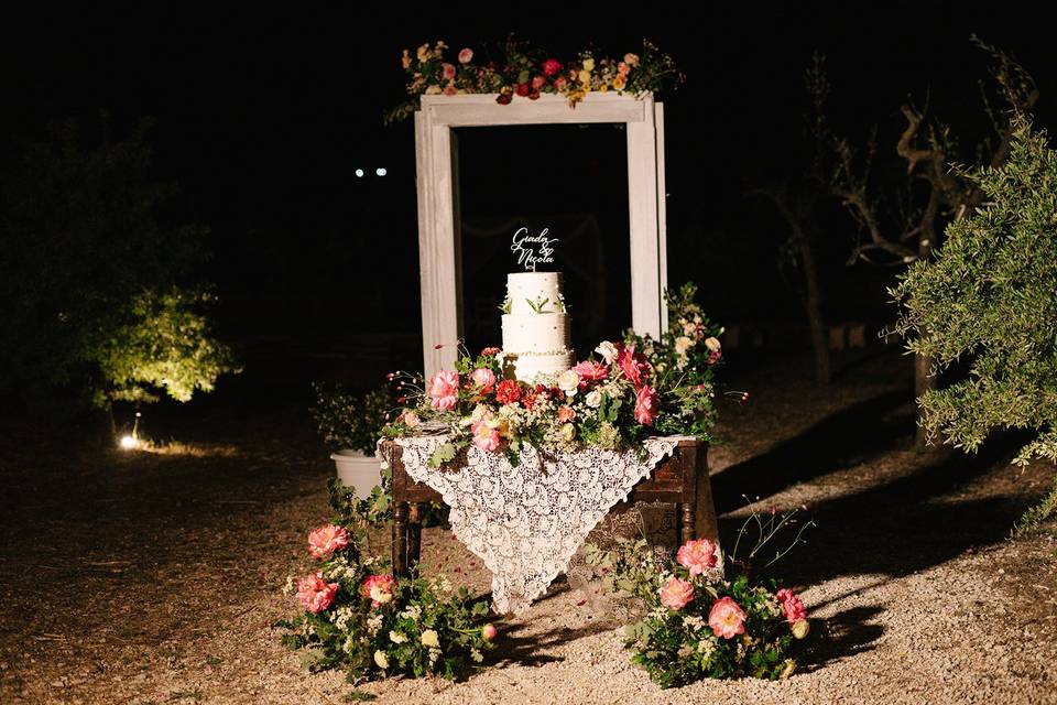 Our door with wedding cake