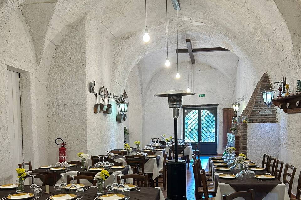 Sala interna con camino