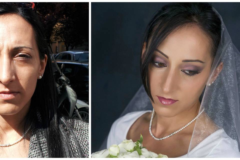 Trucco sposa prima-dopo