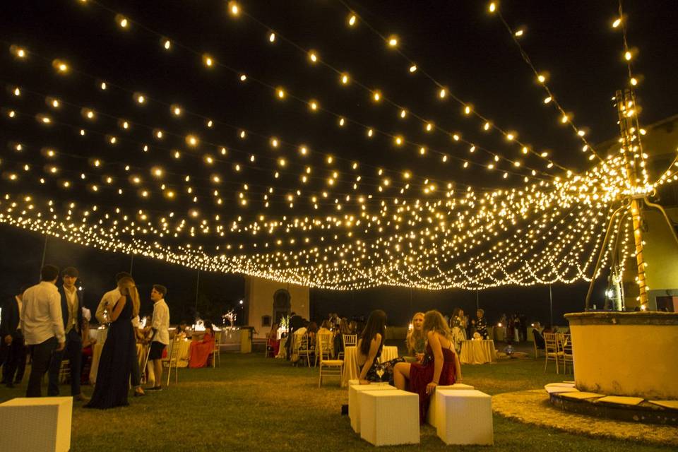 Fairy lights ceiling