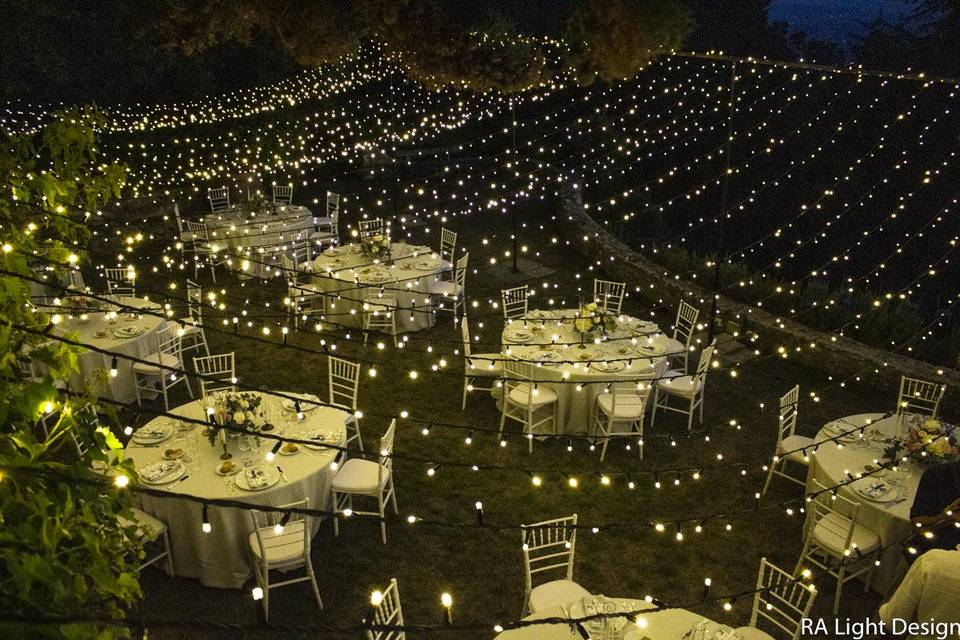 Fairy lights ceiling