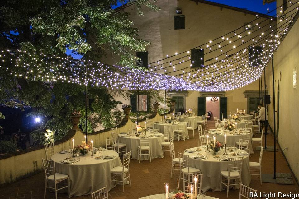 Fairy lights ceiling