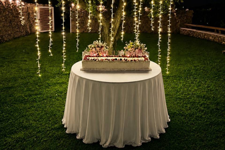 Allestimento per tavolo torta