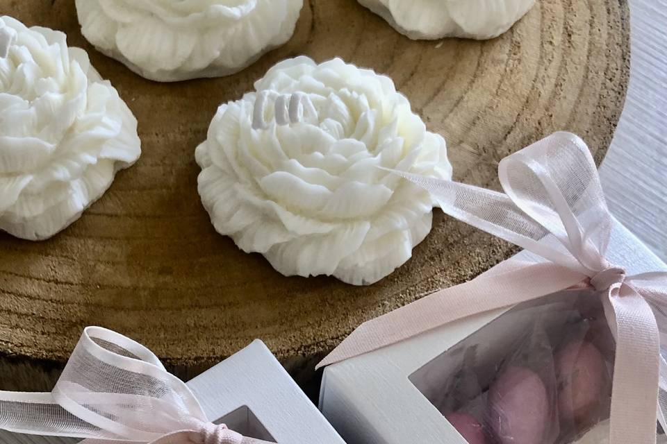 Candela fiore per bomboniere