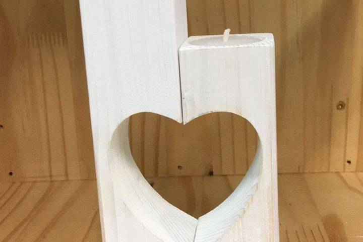 Porta candela a forma di cuore