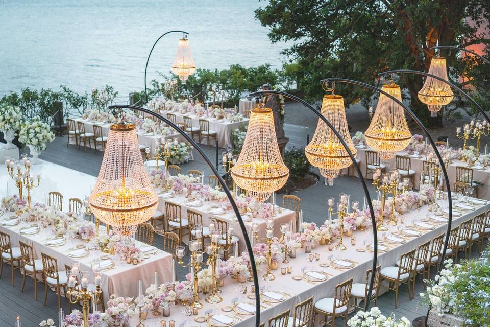 A dinner at sunset