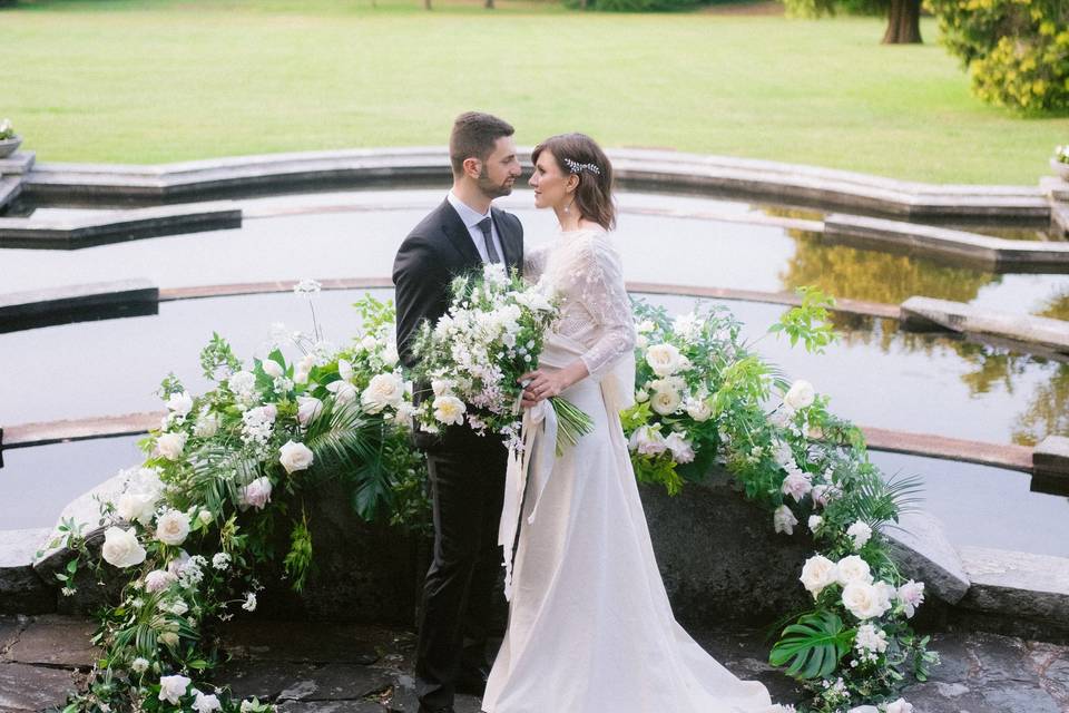 Ceremony by the fountain