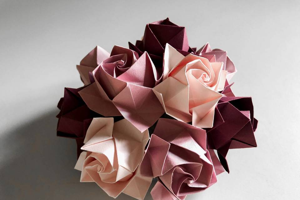 Centrotavola rose origami