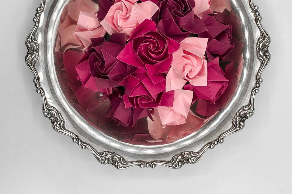 Centrotavola rose origami