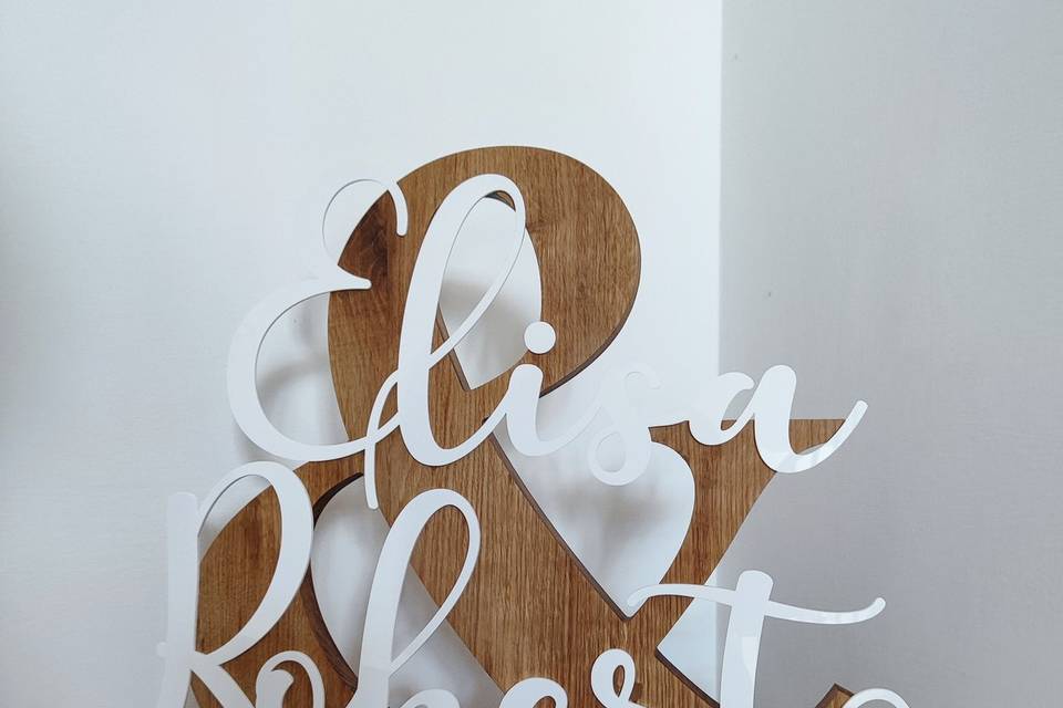 Nomi sposi legno da appoggio