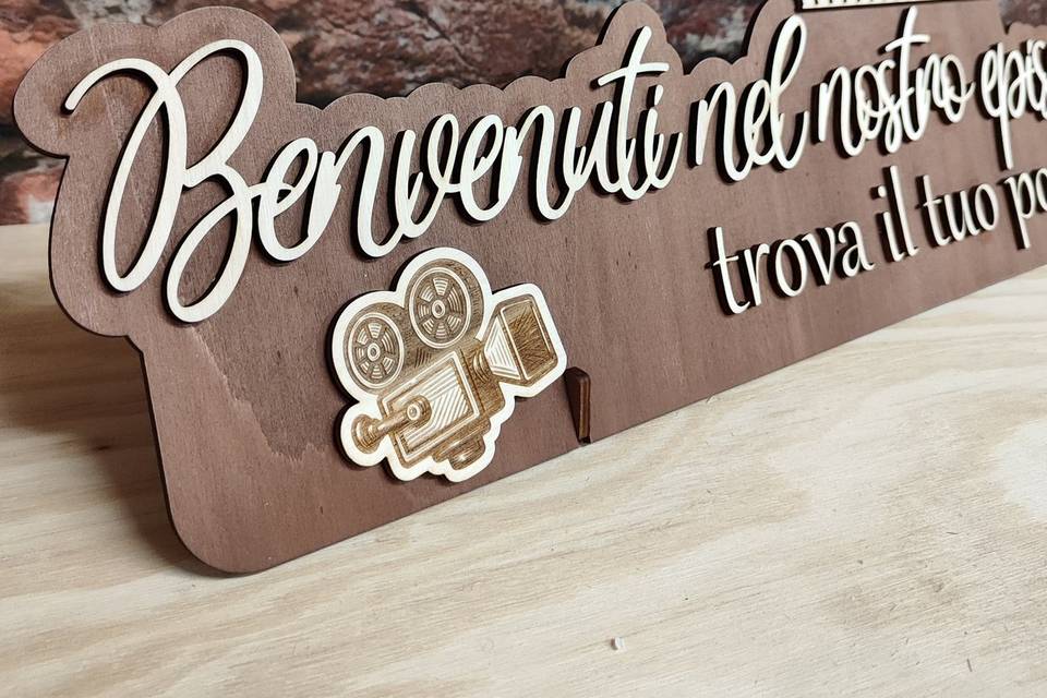 Decorazione matrimonio legno