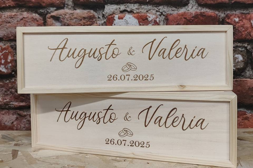 Bomboniera scatola vino legno