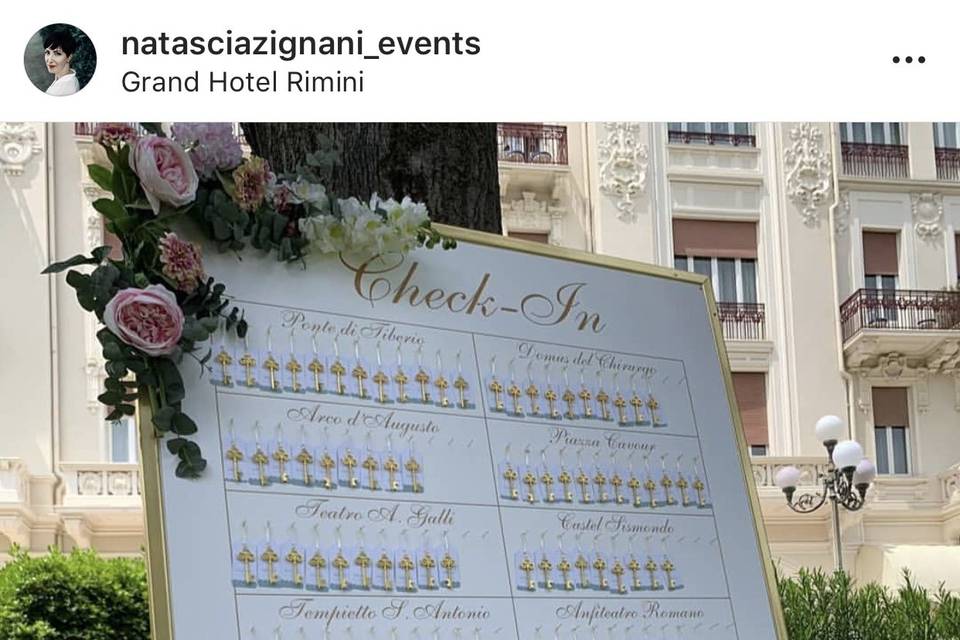 Tableau de mariage check in