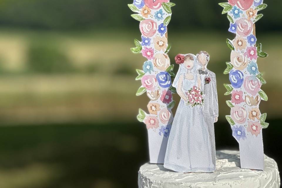 Cake topper realizzato a mano