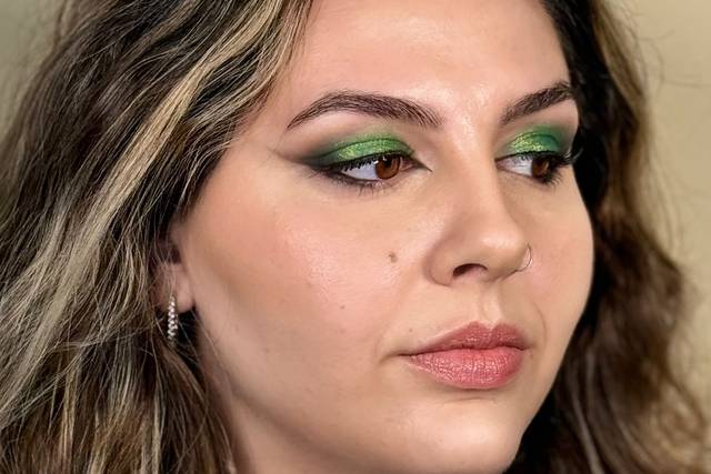 green make-up sposa