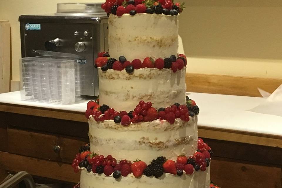Seminaked wedding cake