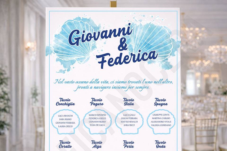 Tableau Invitati Tema Marino