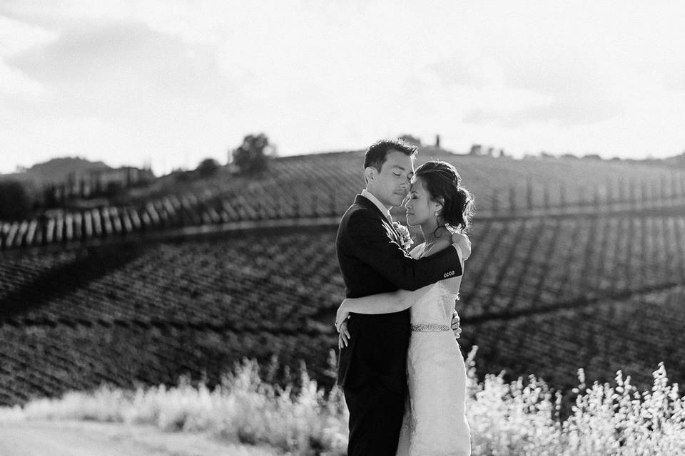 Foto sposi campagna toscana