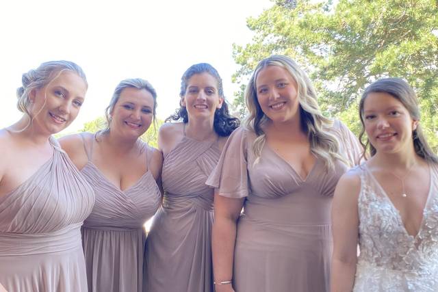 Bride and bridesmaid