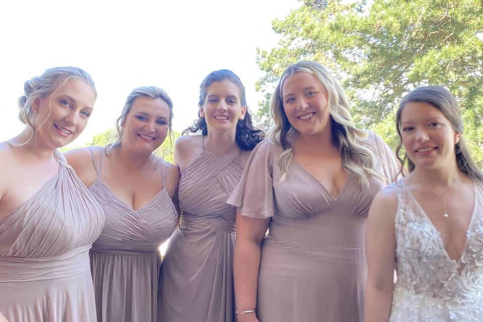 Bride and bridesmaid