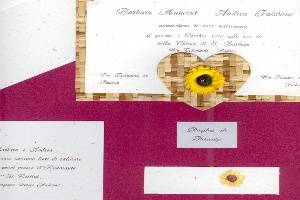 Partecipazione con cuori e girasoli