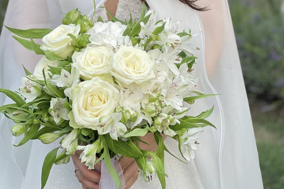 Bouquet bianco verde