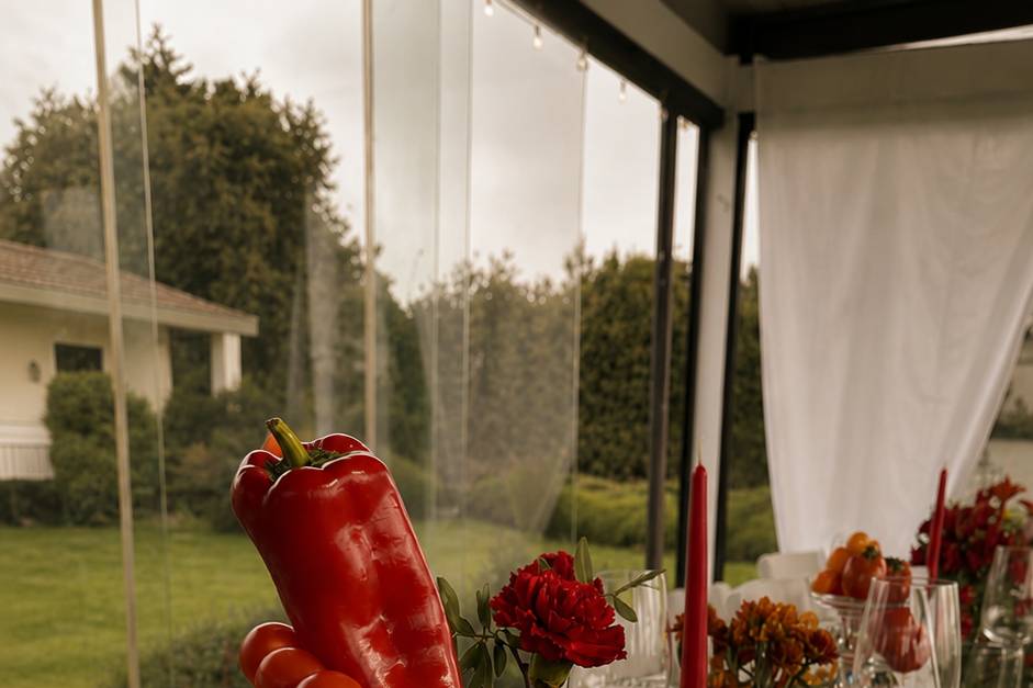 Allestimento chic di vegetali