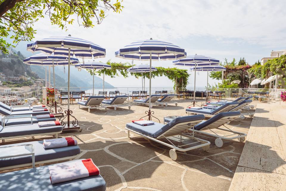 Sunbeds at Hotel Poseidon