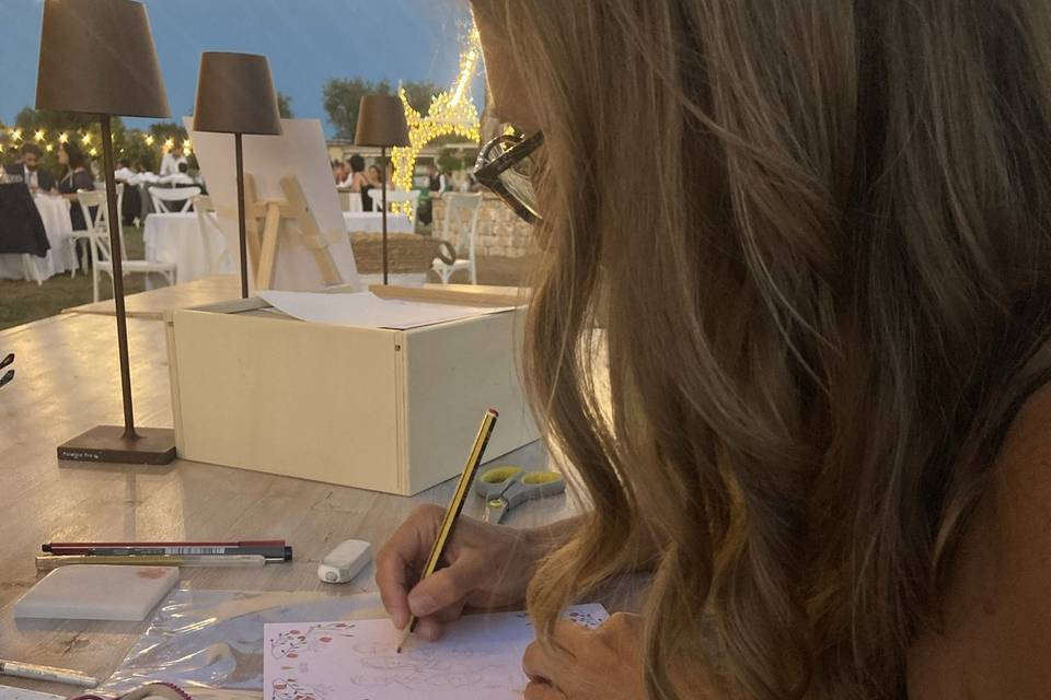 Live sketching matrimonio