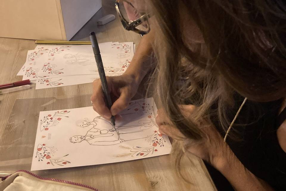 Live sketching matrimonio
