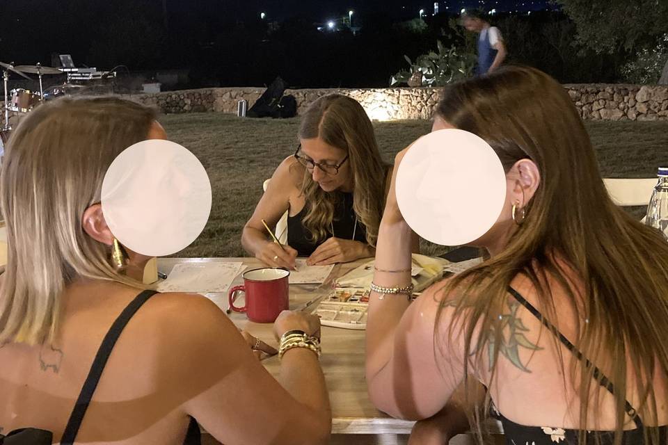 Live sketching matrimonio