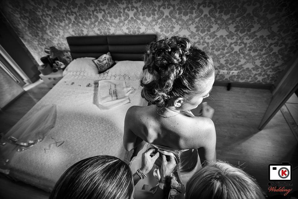 Preparazione, abito sposa