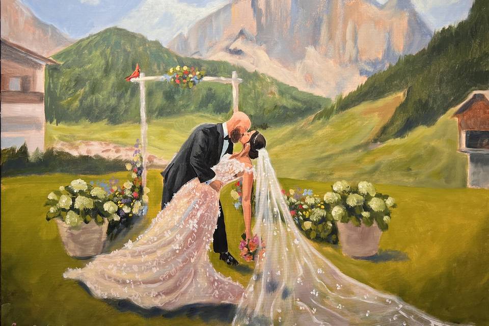 Live wedding painting italy