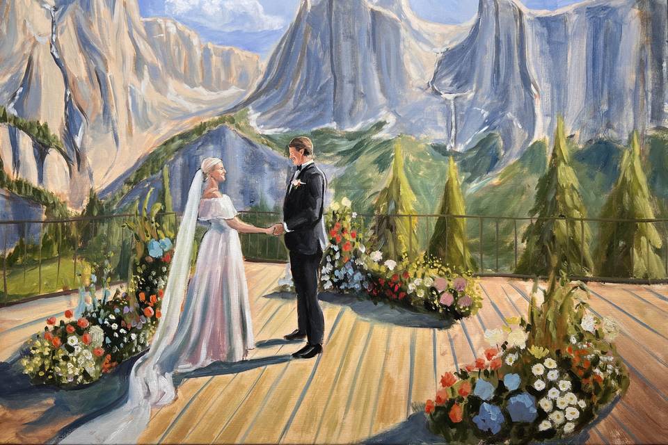 Live wedding painting italy