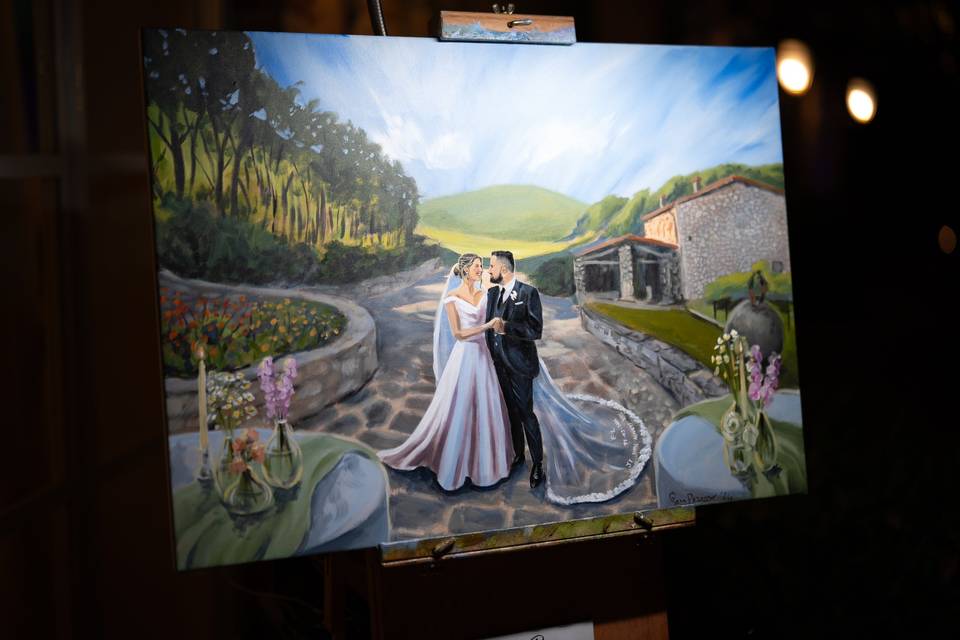 Live wedding painting italy