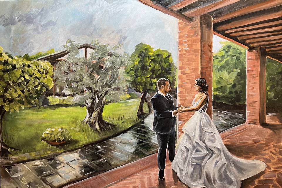 Wedding live painting Italy