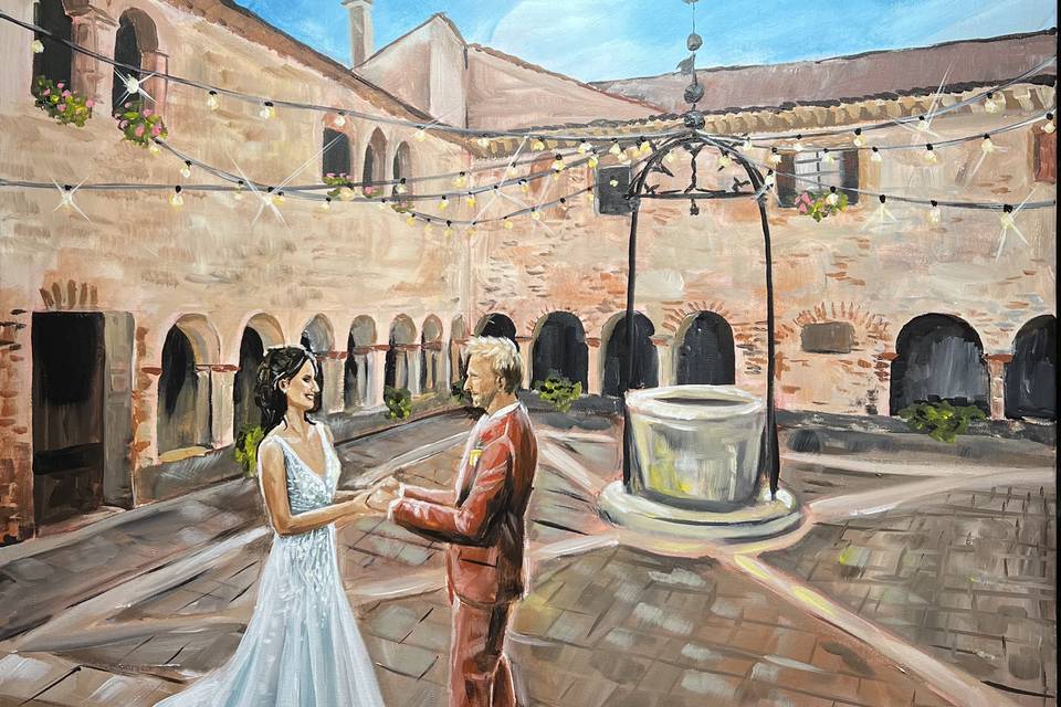 Wedding live painting Italy