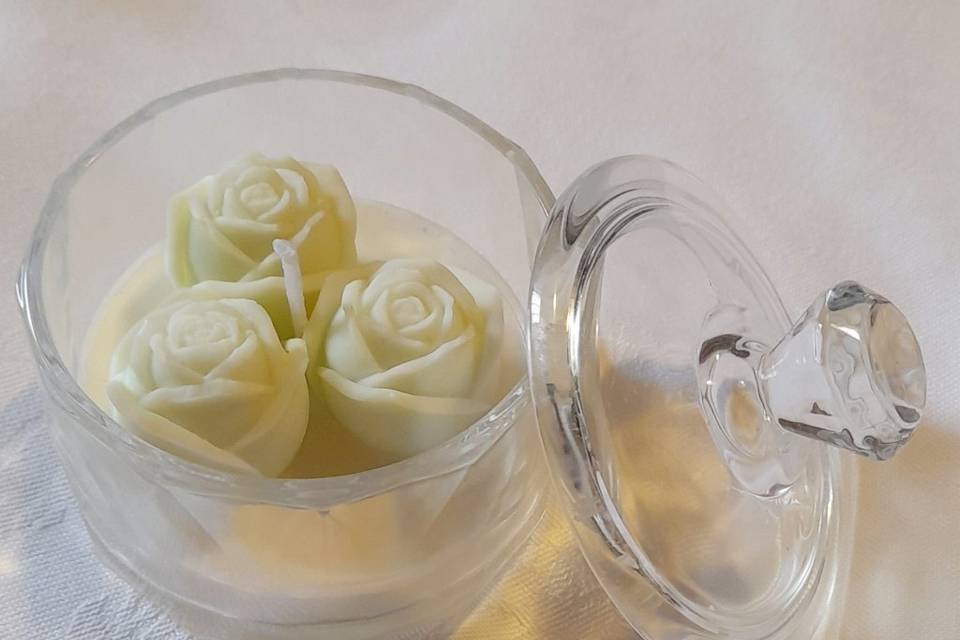 Roselline in cera vegetale in