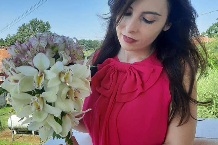 Bouquet a cascata con orchidee