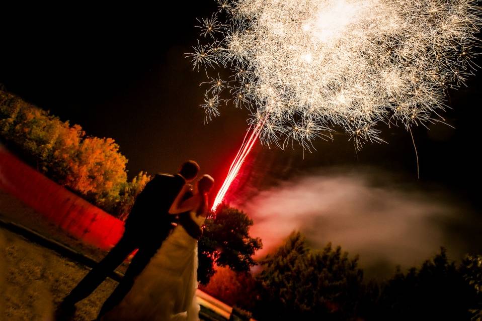 Fuochi artificio sposi