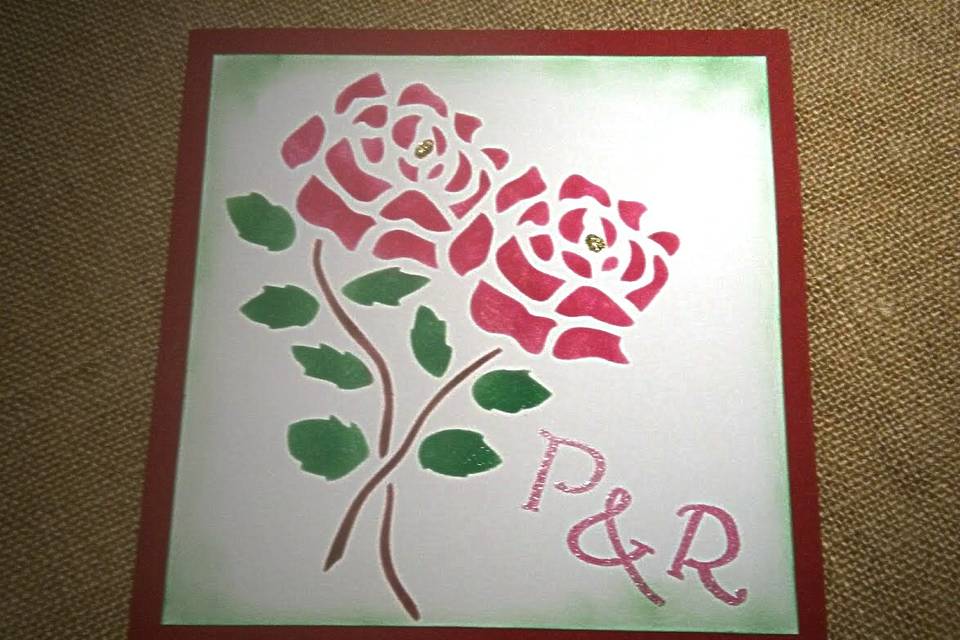 Partecipazione stencil rose