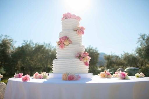 Torta di panna decorata con fi