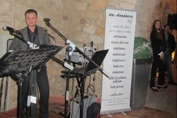 Il nostro saxofonista in fiera