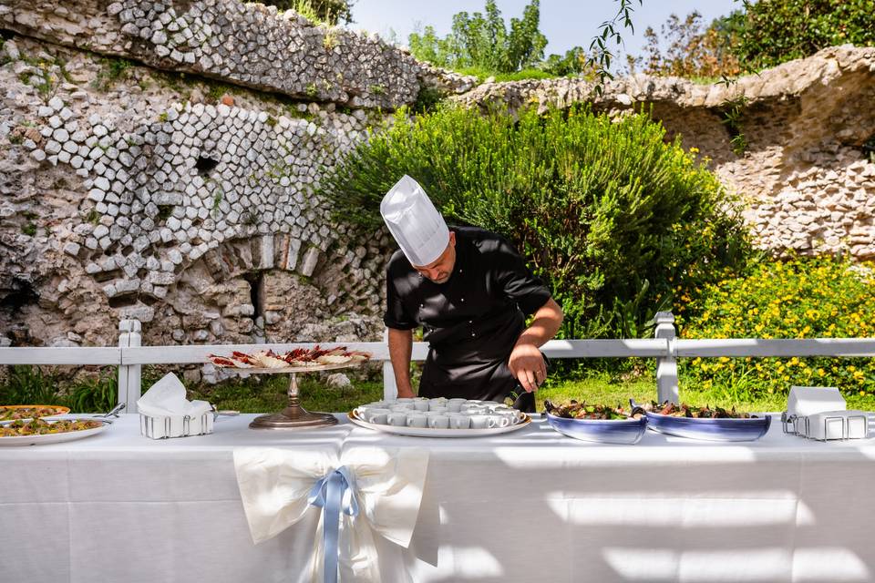 Buffet di aperitivi antipasti