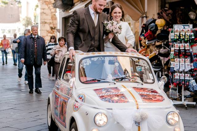 Auto d'epoca a noleggio a Taormina Fiat 500